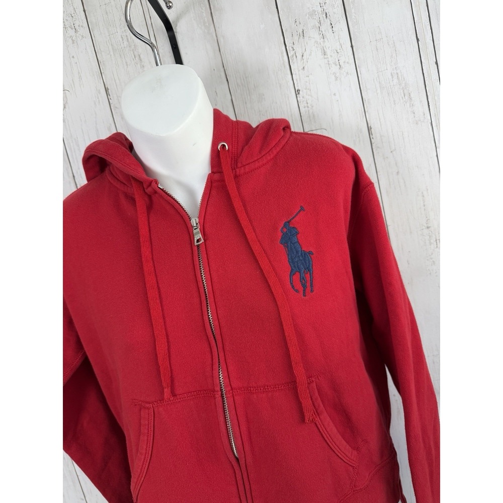 Women's Polo Ralph Lauren Big Pony Logo Sweat Jacket Size XS Olympic USA red